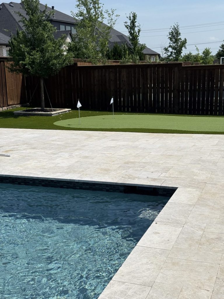 Turf Layers putting green installation in Celina, TX