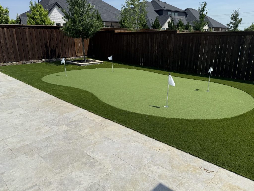 Turf Layers putting green installation in Celina, TX