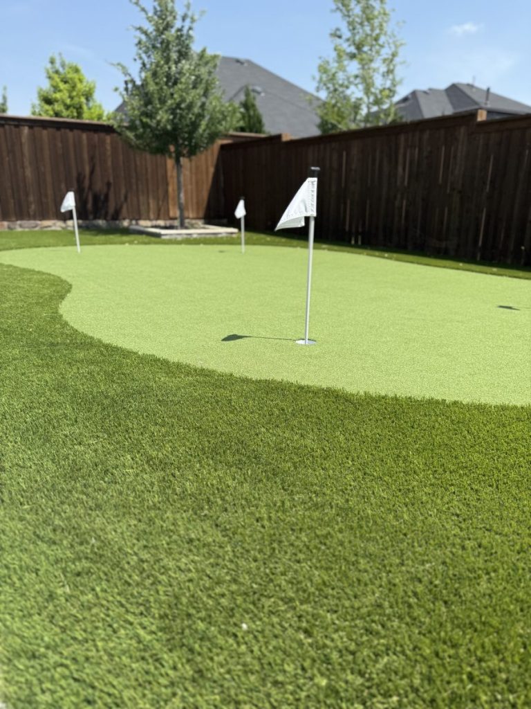 Turf Layers putting green installation in Celina, TX