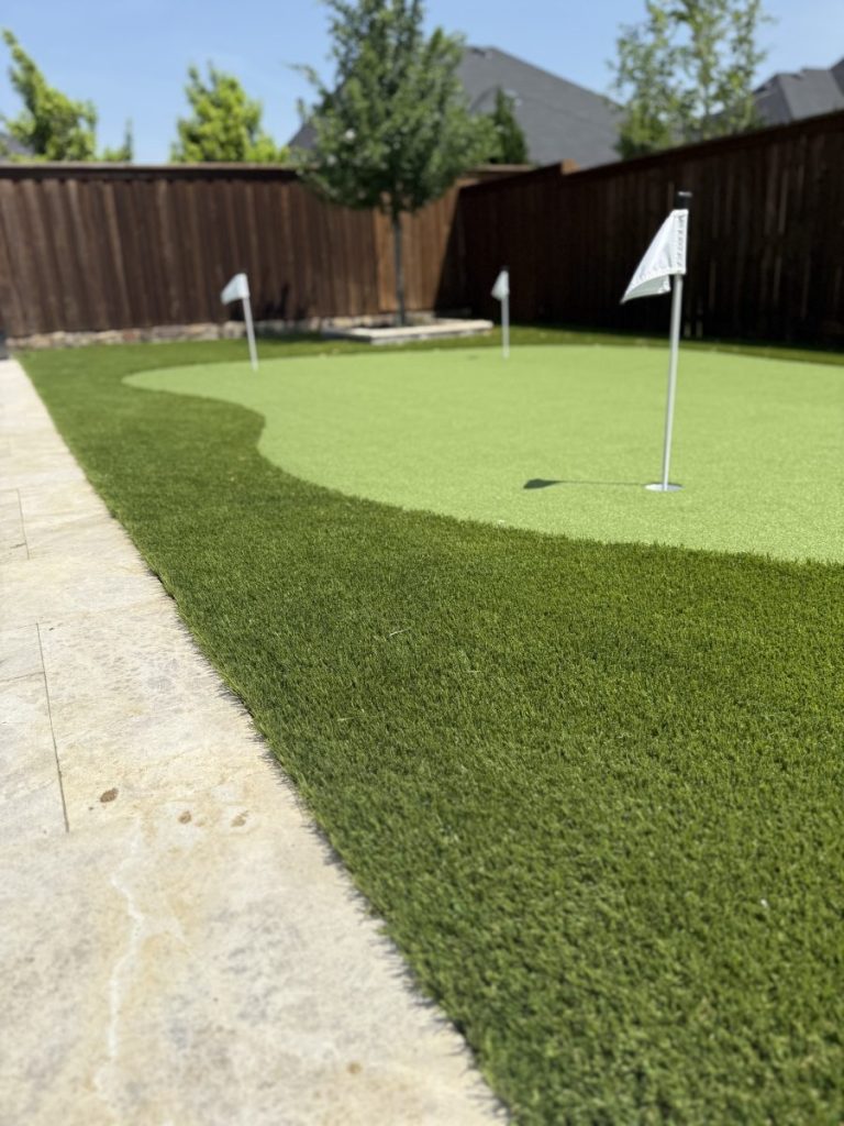 Turf Layers putting green installation in Celina, TX
