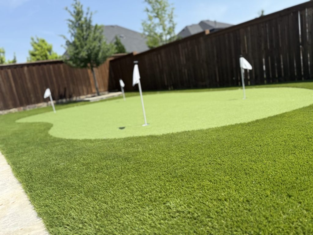 Turf Layers putting green installation in Celina, TX