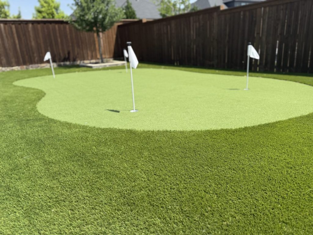 Turf Layers putting green installation in Celina, TX