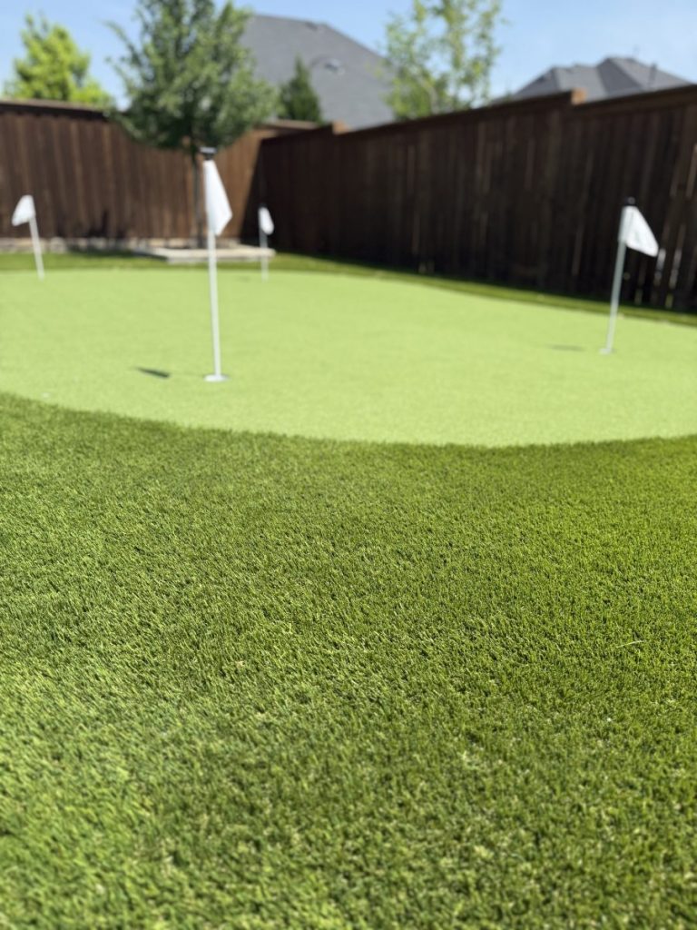 Turf Layers putting green installation in Celina, TX