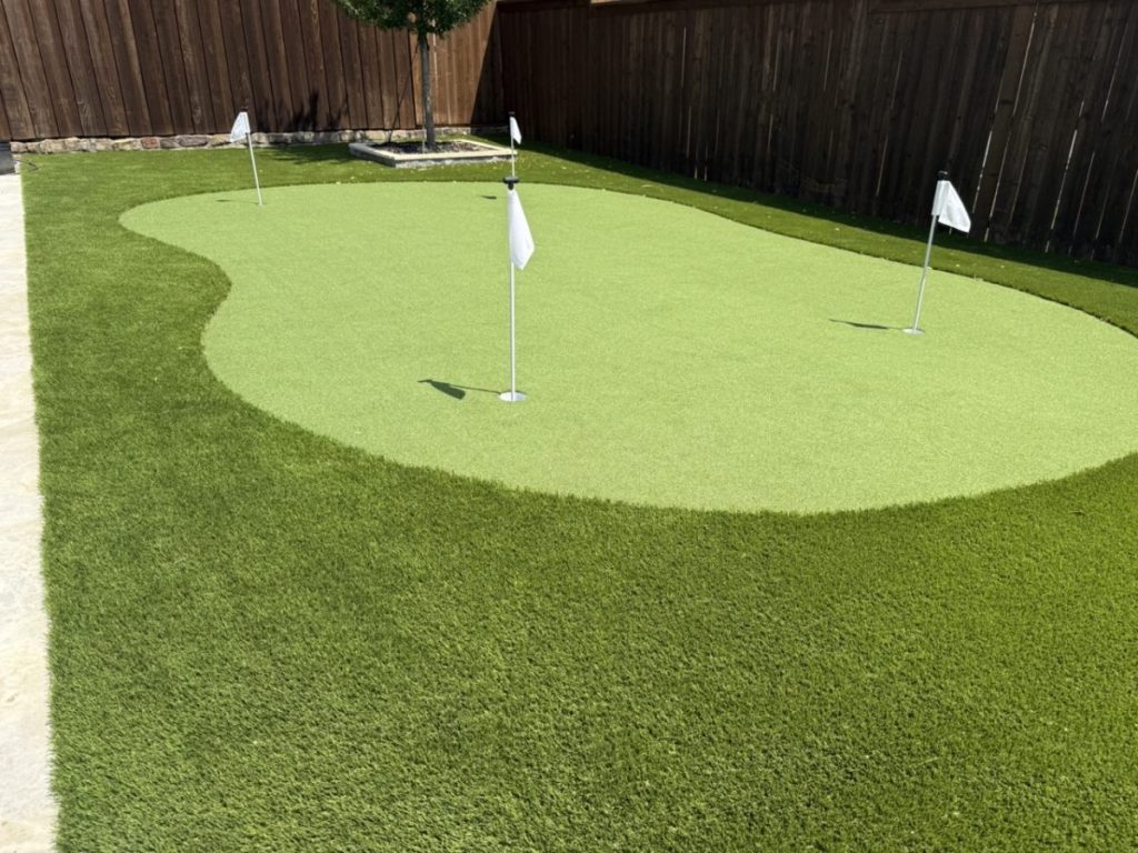 Turf Layers putting green installation in Celina, TX