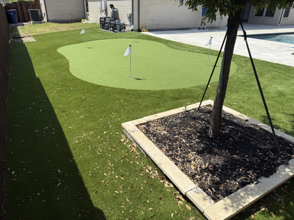 Turf Layers putting green installation in Celina, TX