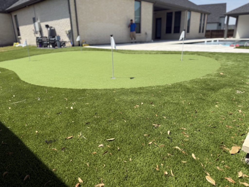 Turf Layers putting green installation in Celina, TX