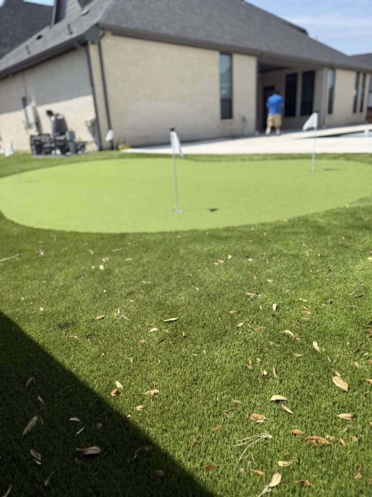 Turf Layers putting green installation in Celina, TX