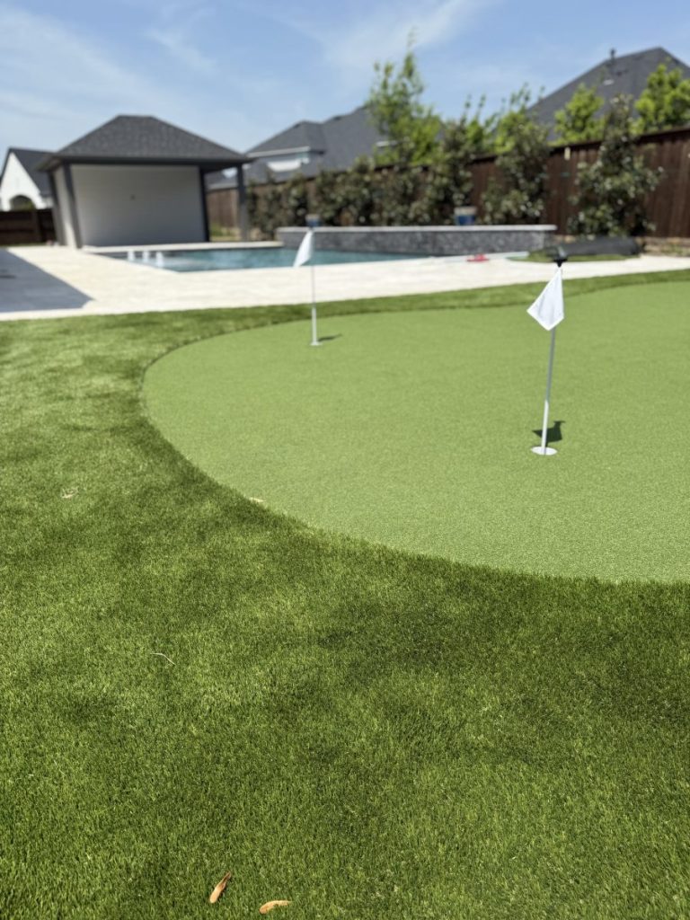 Turf Layers putting green installation in Celina, TX