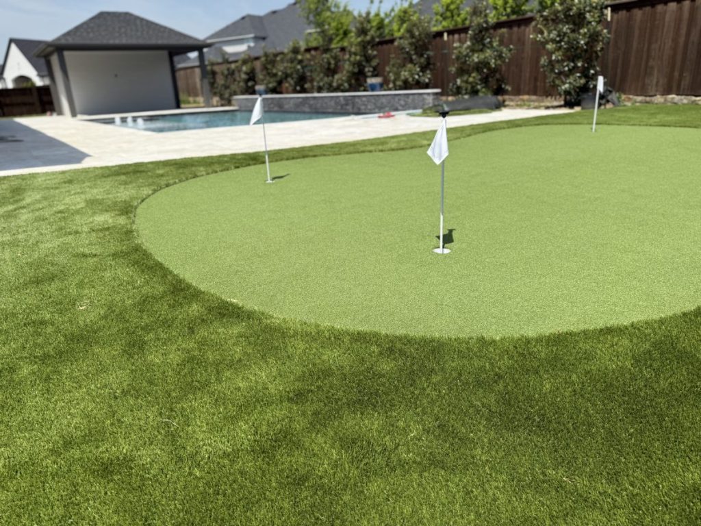 Turf Layers putting green installation in Celina, TX