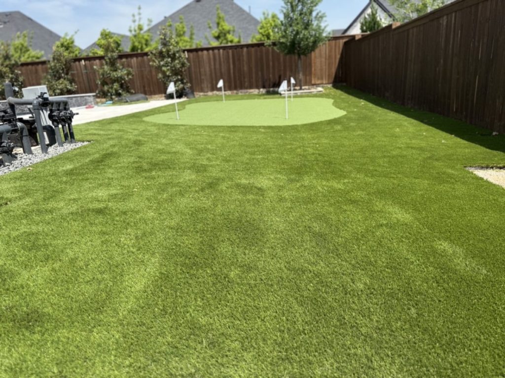 Turf Layers putting green installation in Celina, TX