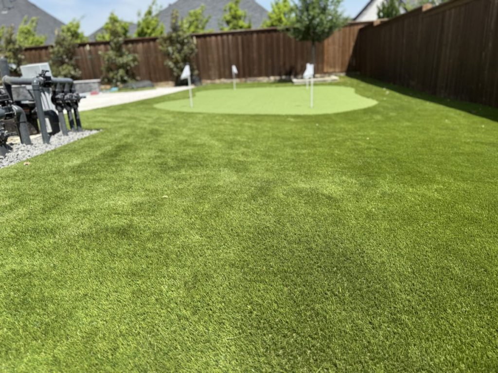 Turf Layers putting green installation in Celina, TX