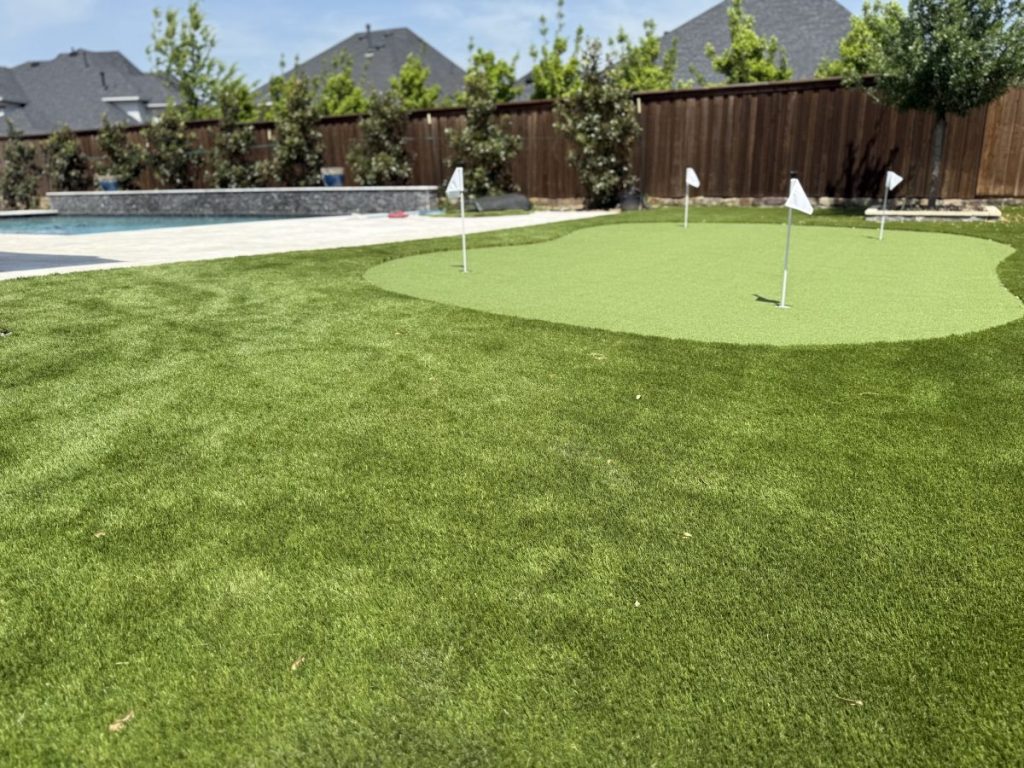 Turf Layers putting green installation in Celina, TX