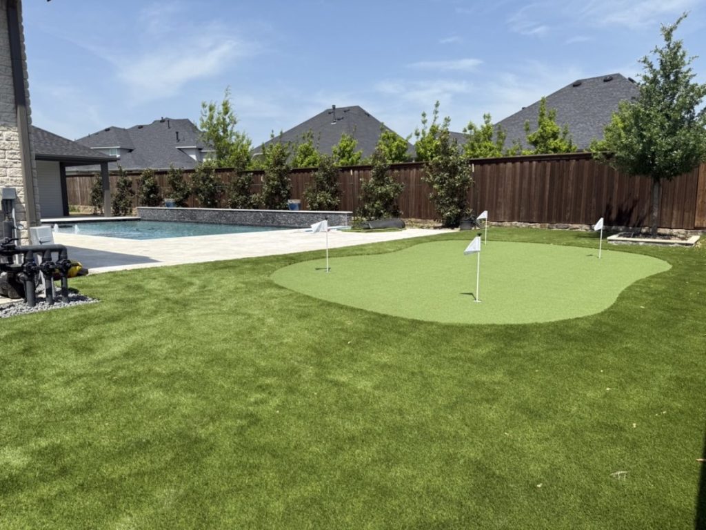 Turf Layers putting green installation in Celina, TX
